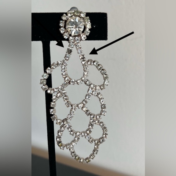 Dangle Rhinestone Earrings - Picture 5 of 10